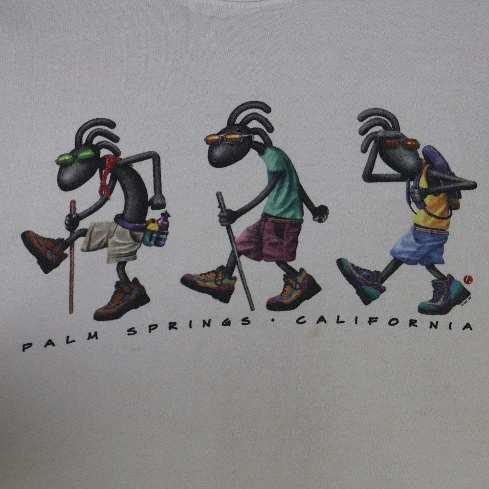 Vintage 1998 Palm Springs California Hiking Sweatshirt White Adult‎ Large